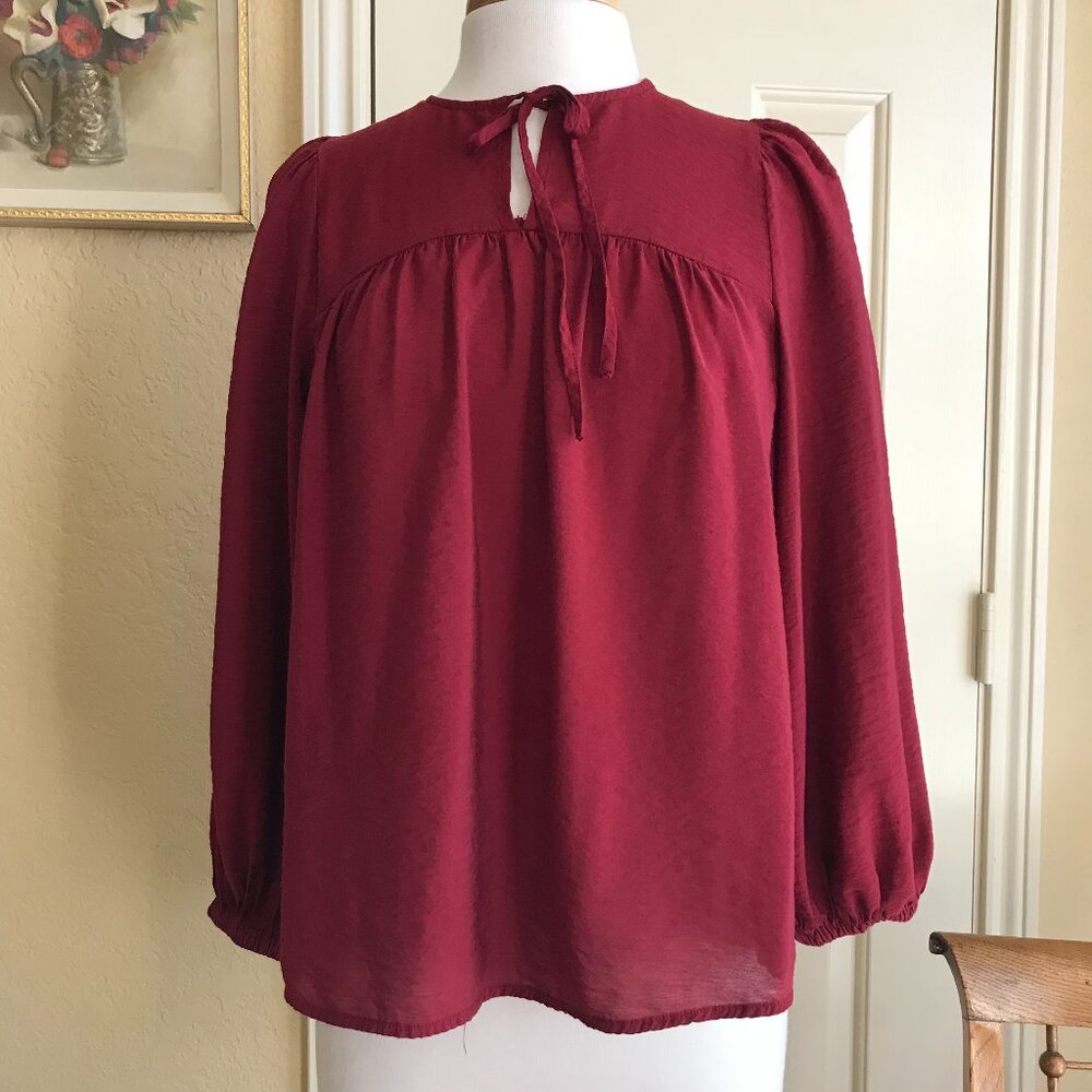a new day Burgundy Boho Blouse - Size M